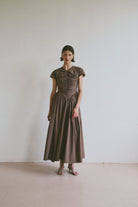 The Dahlia Dress in Walnut FUCHSIA SHAW