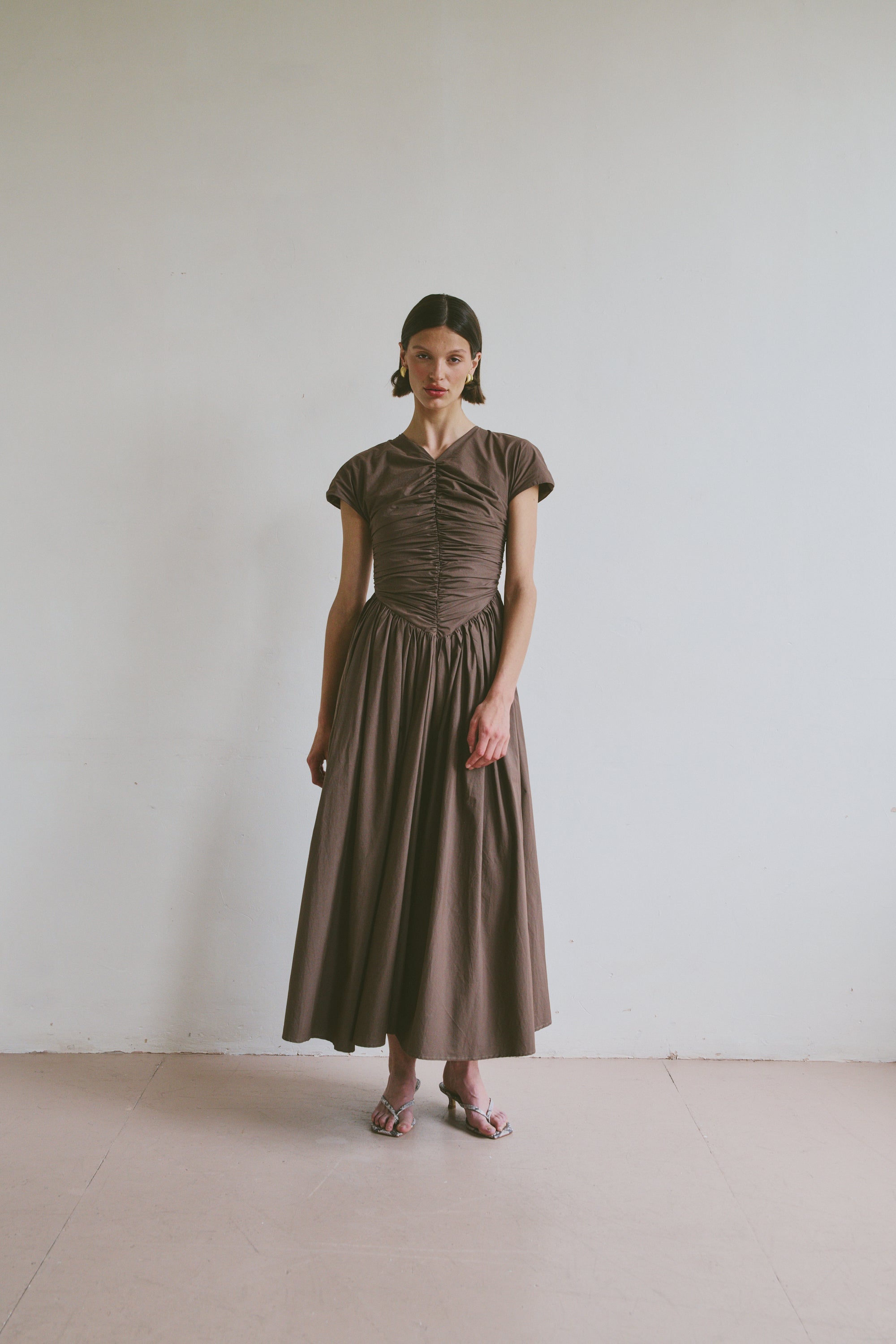 The Dahlia Dress in Walnut FUCHSIA SHAW