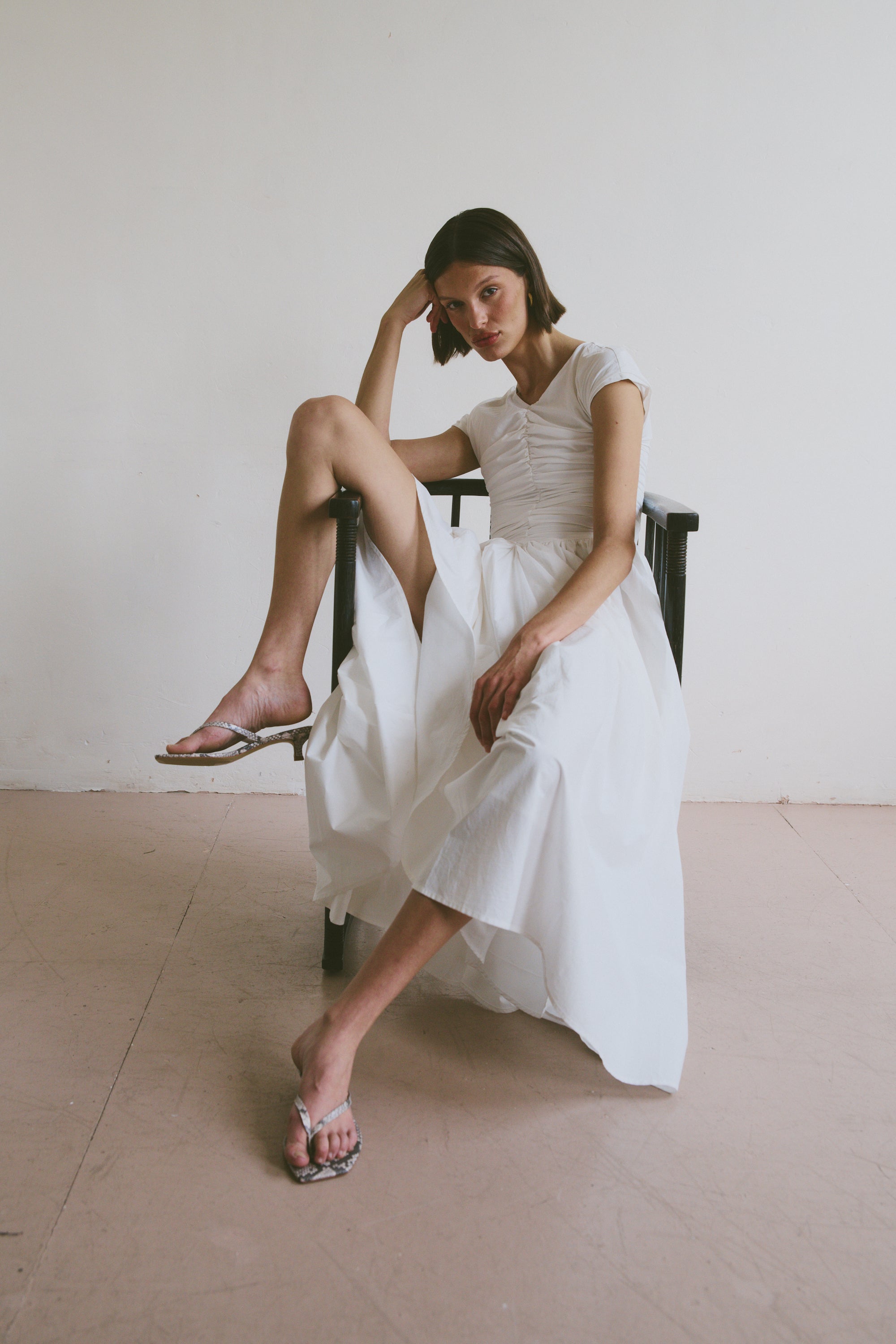 The Dahlia Dress in White FUCHSIA SHAW