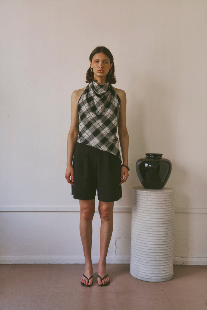 The Iris top in Ink Check FUCHSIA SHAW