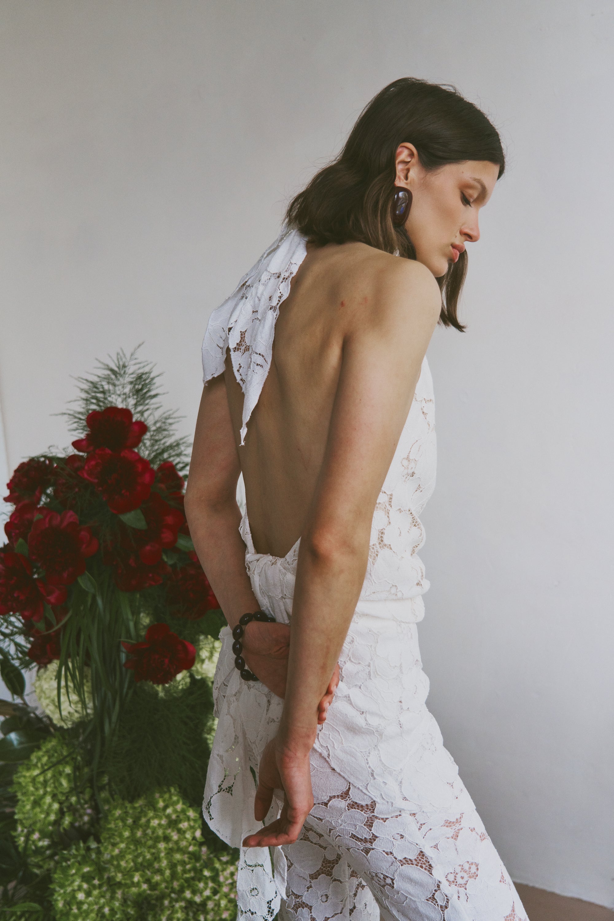 The Iris longline in Lace FUCHSIA SHAW