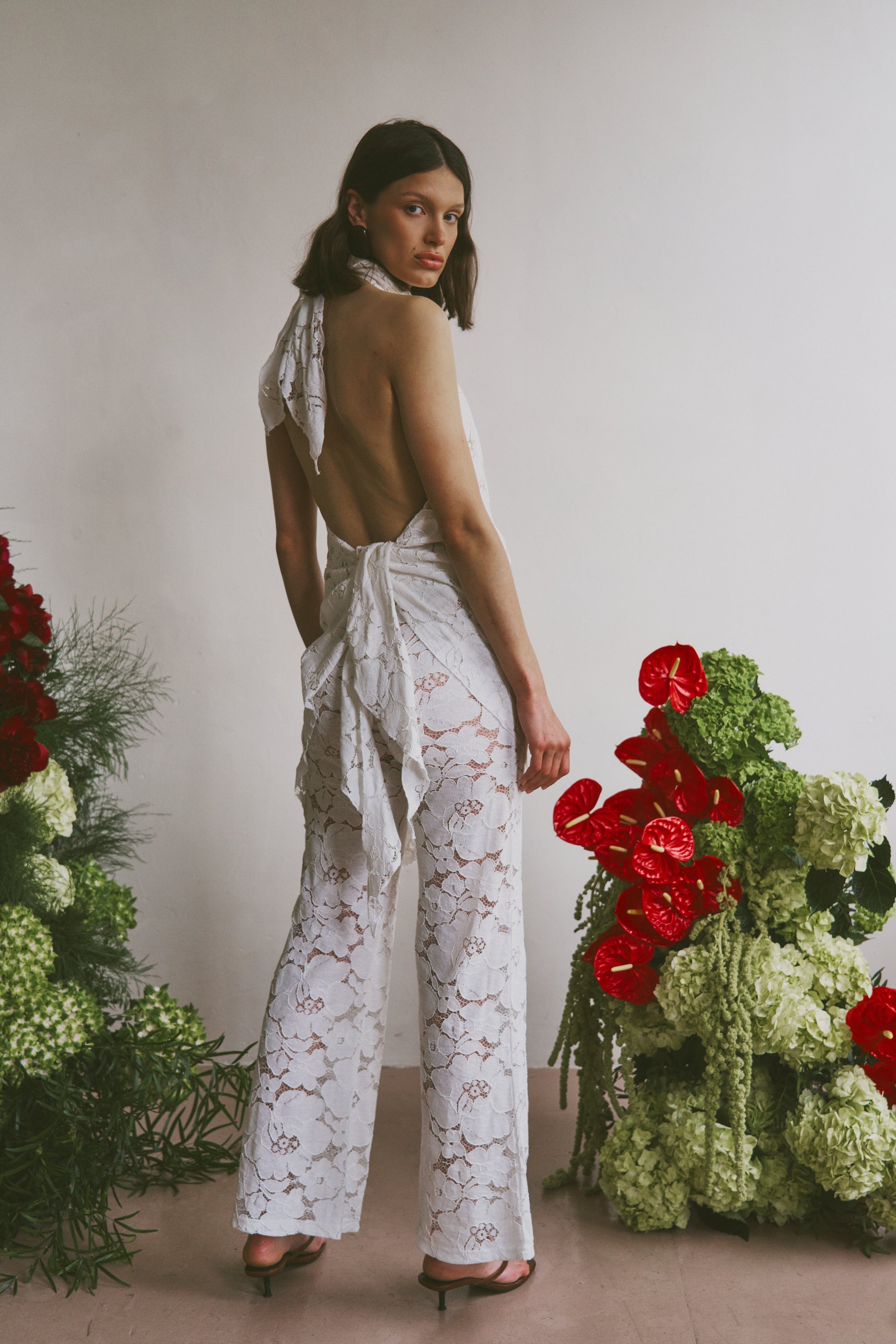 The Iris longline in Lace FUCHSIA SHAW