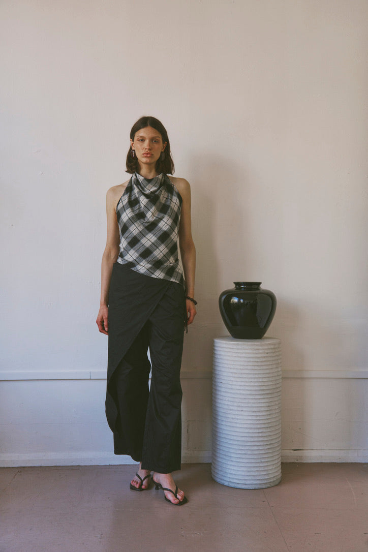 The Iris top in Ink Check FUCHSIA SHAW