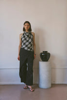 The Iris top in Ink Check FUCHSIA SHAW
