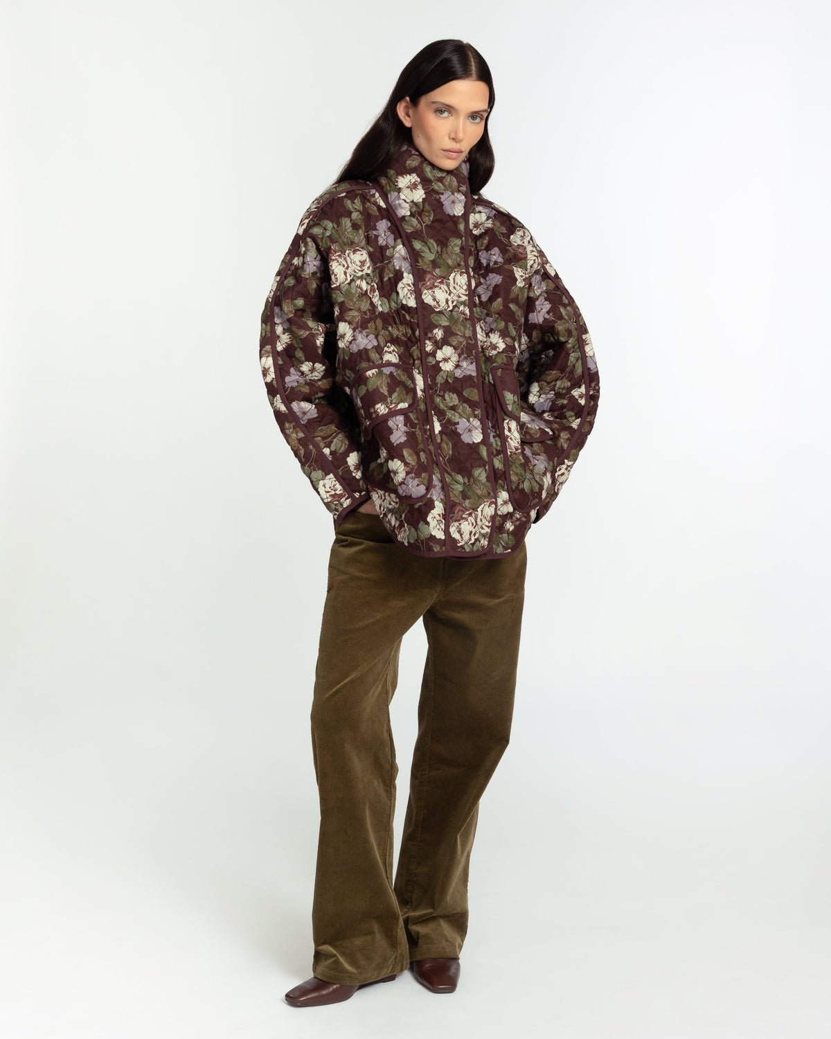 The Arden Coat Midnight Bloom FUCHSIA SHAW