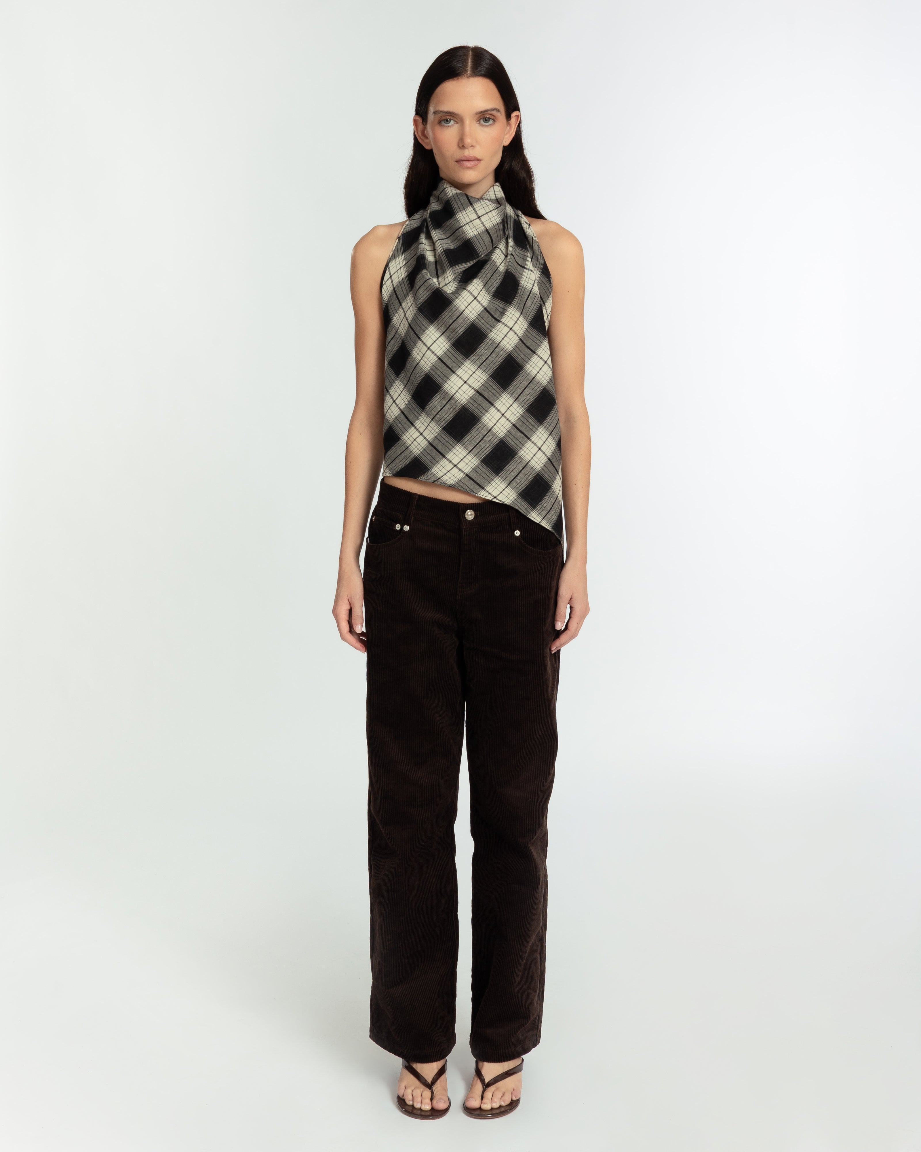 The Iris top Ink Check FUCHSIA SHAW