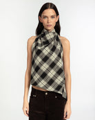 The Iris top Ink Check FUCHSIA SHAW