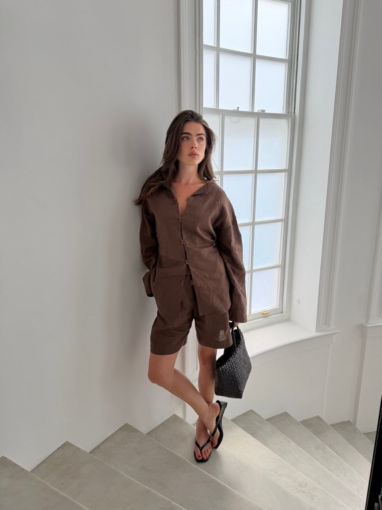 The Linen Shirt in Brown FUCHSIA SHAW