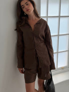 The Linen Shirt in Brown FUCHSIA SHAW