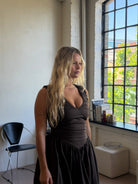 The Camellia Dress in Walnut FUCHSIA SHAW