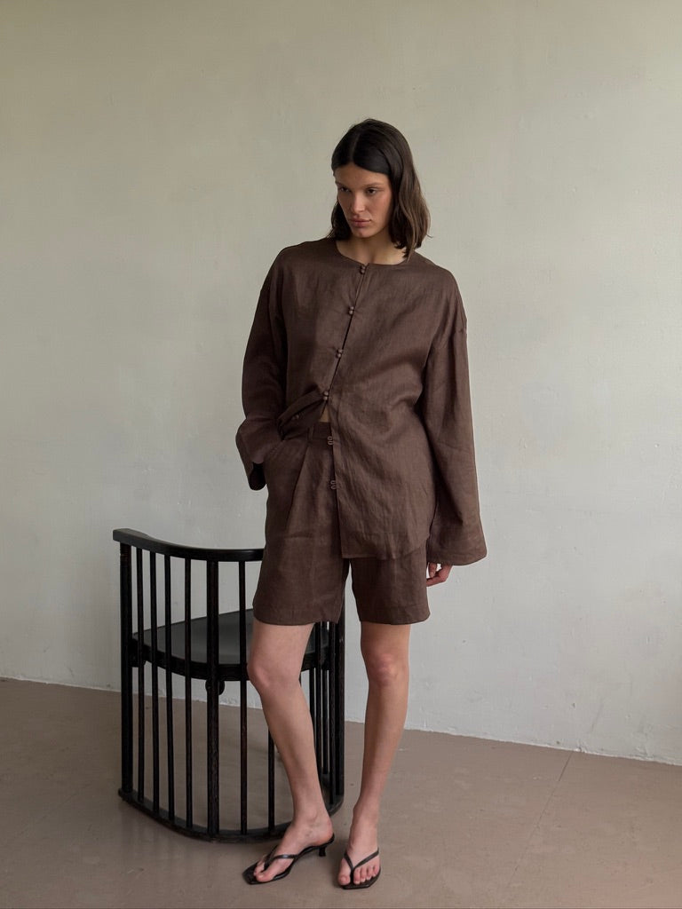 The Linen Shirt in Brown FUCHSIA SHAW