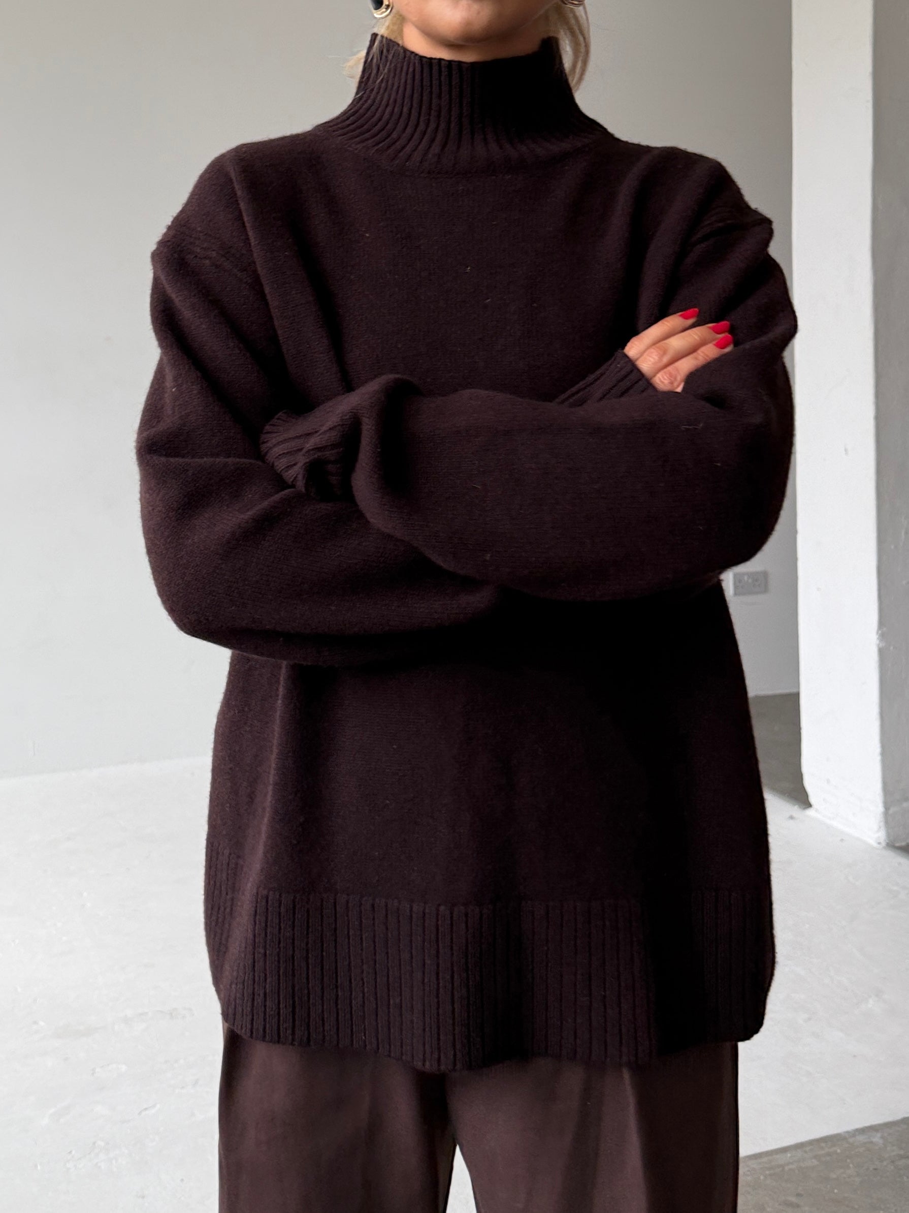 Willa Walnut High Neck Jumper FUCHSIA SHAW