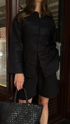 The Linen Shirt in Black FUCHSIA SHAW