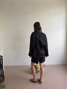 The Linen Shirt in Black FUCHSIA SHAW