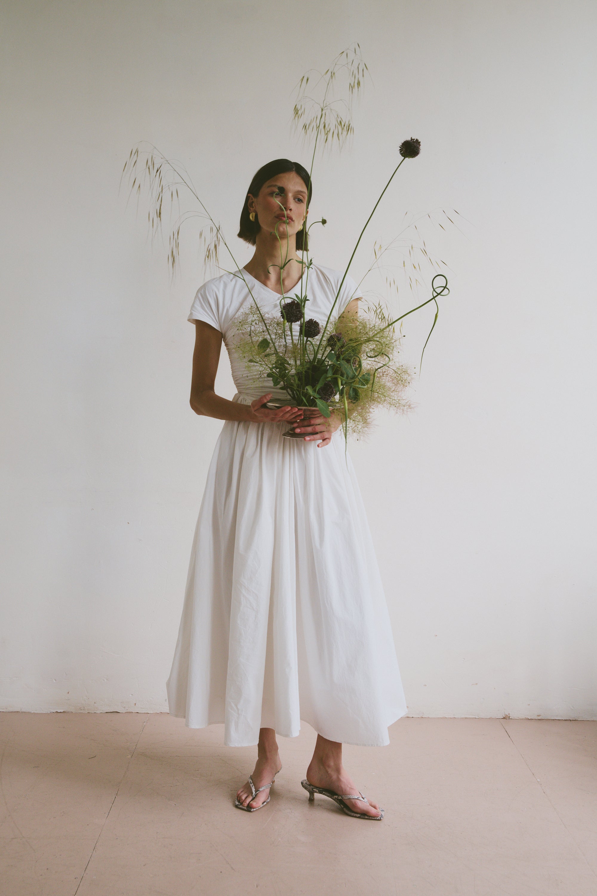 The Dahlia Dress in White FUCHSIA SHAW