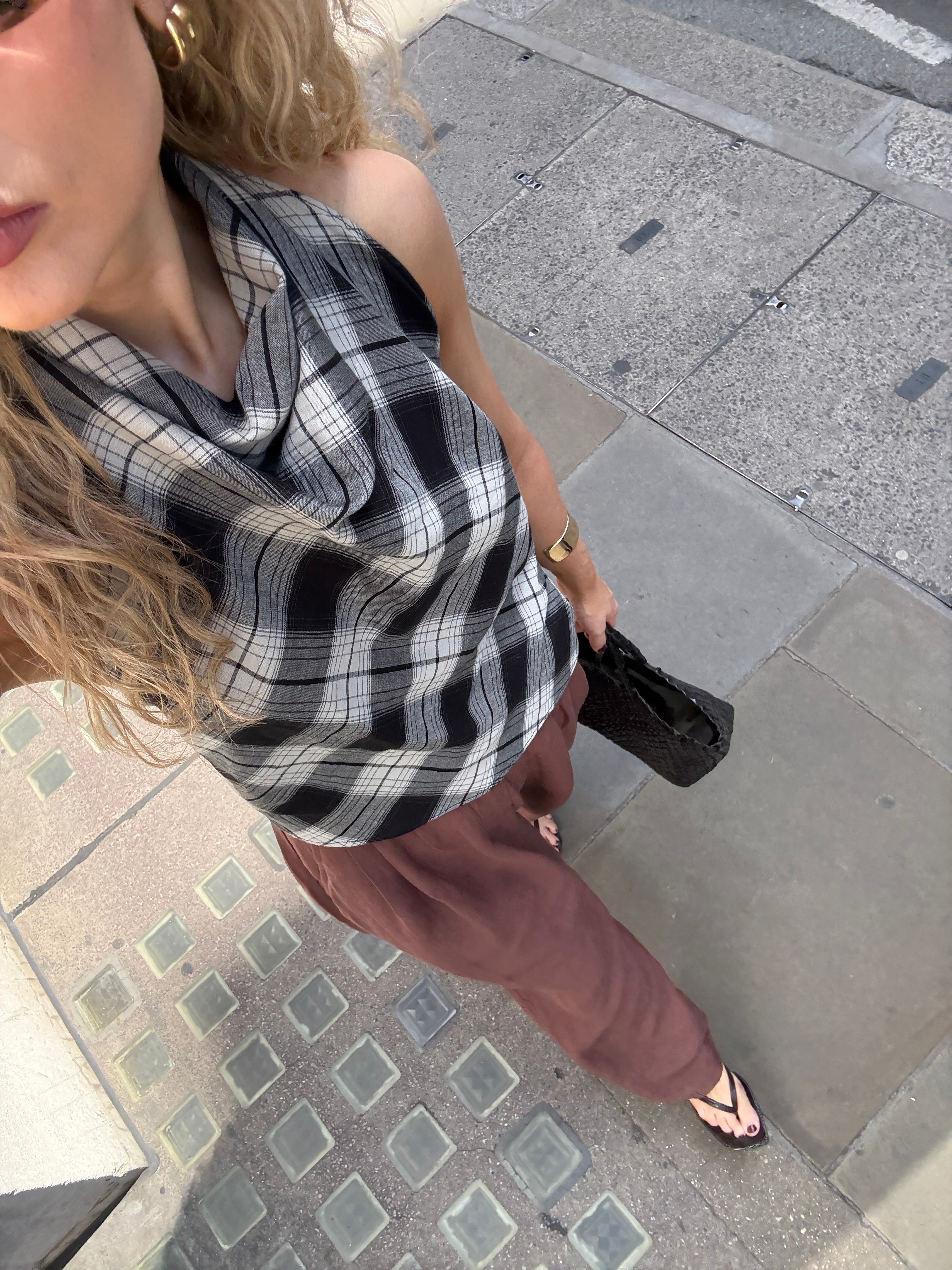 The Iris top in Ink Check FUCHSIA SHAW