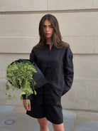 The Linen Shirt in Black FUCHSIA SHAW
