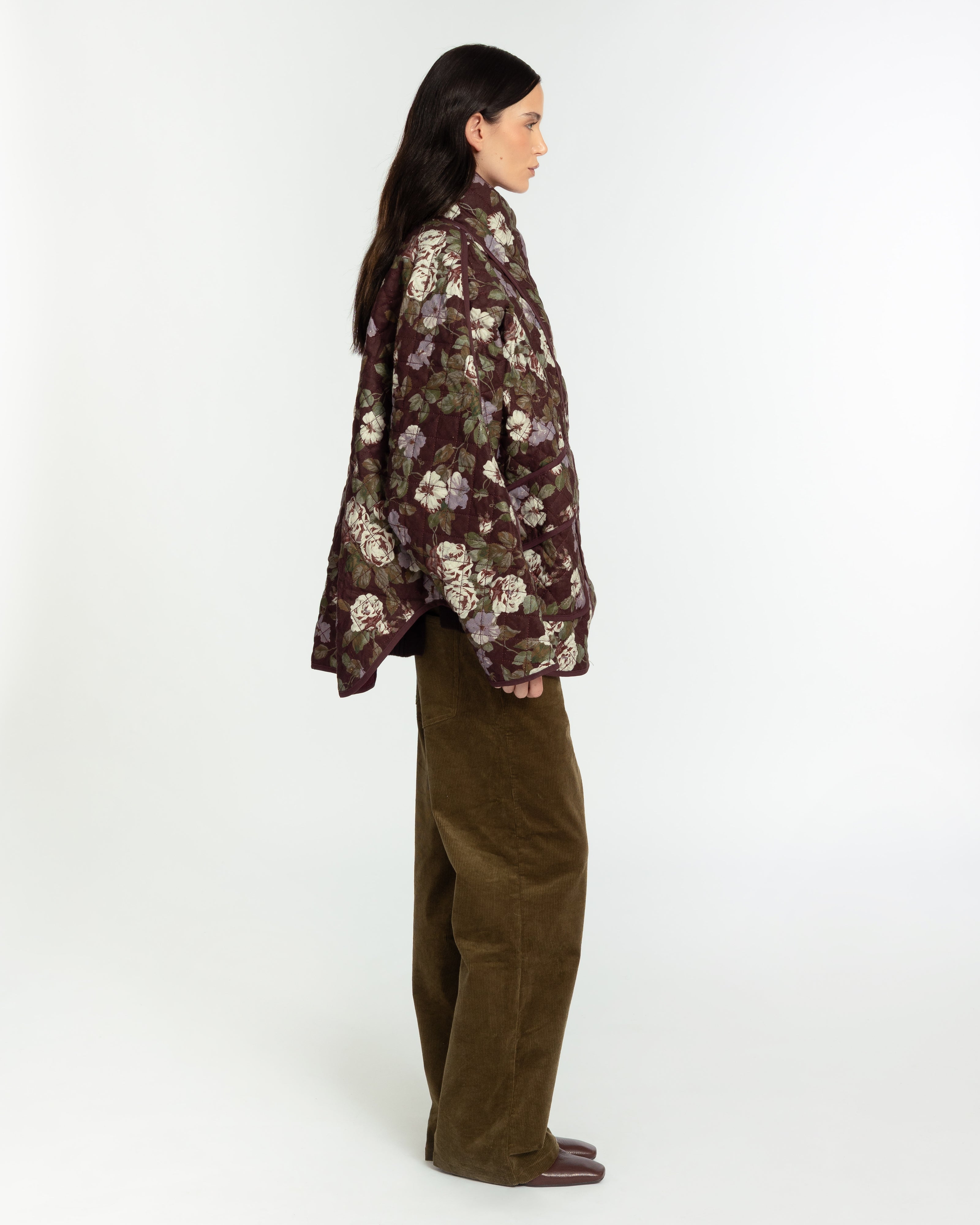 The Arden Coat Midnight Bloom FUCHSIA SHAW