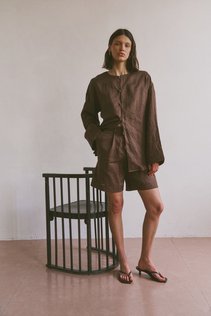 The Linen Shirt in Brown FUCHSIA SHAW