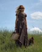 The Dahlia Dress in Walnut FUCHSIA SHAW