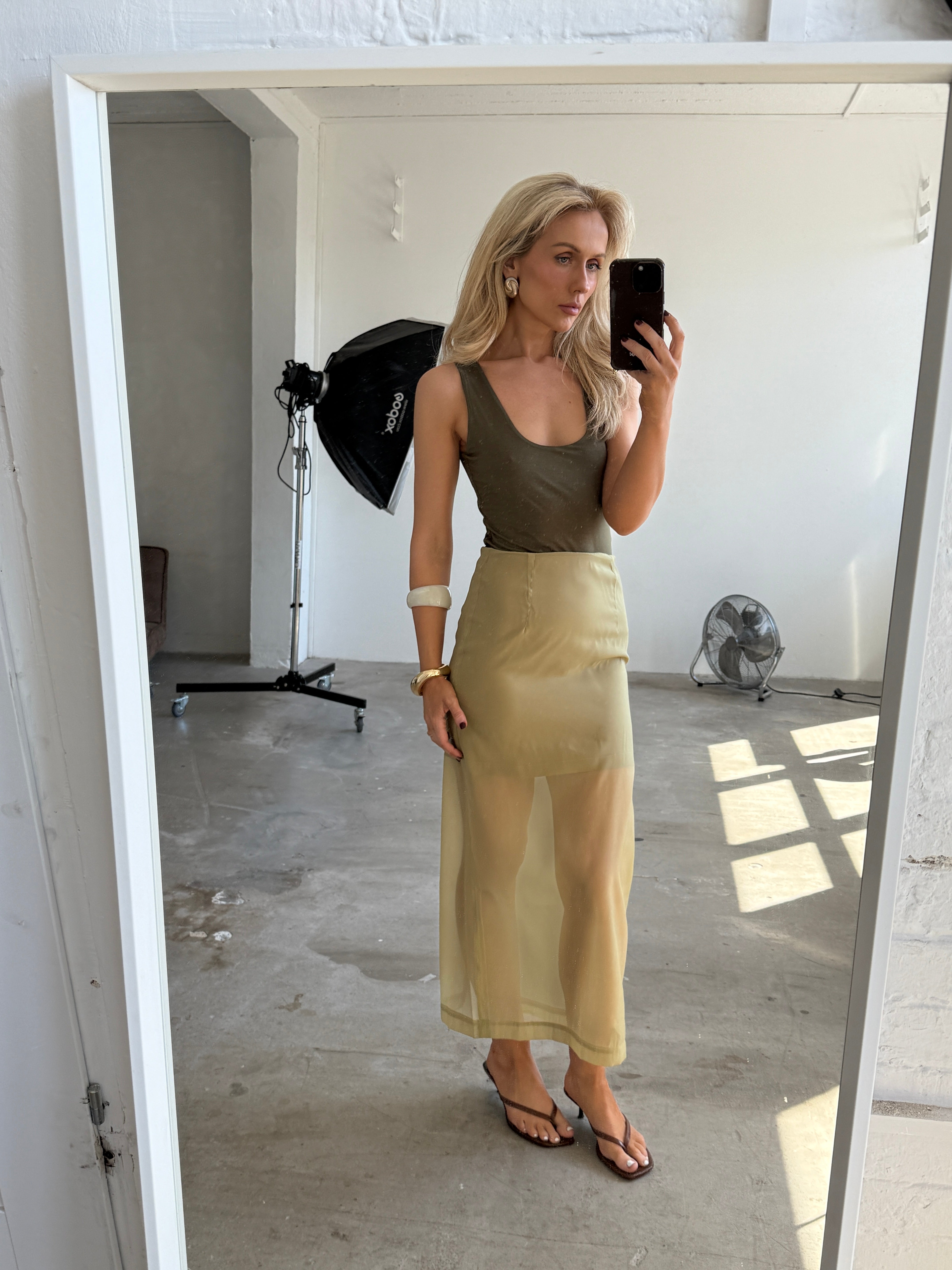 Mira Scoop Neck Vest in Olive FUCHSIA SHAW