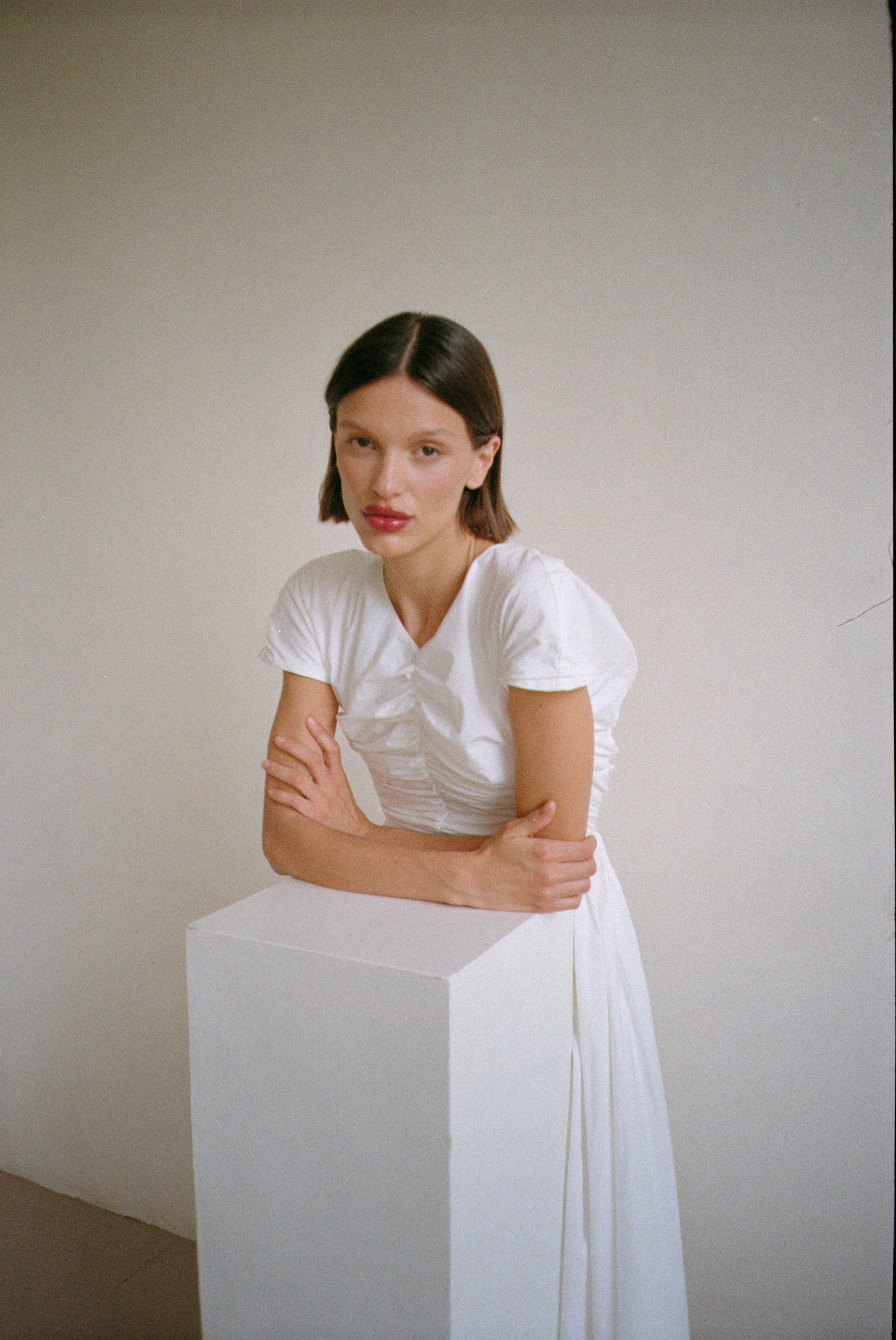 The Dahlia Dress in White FUCHSIA SHAW