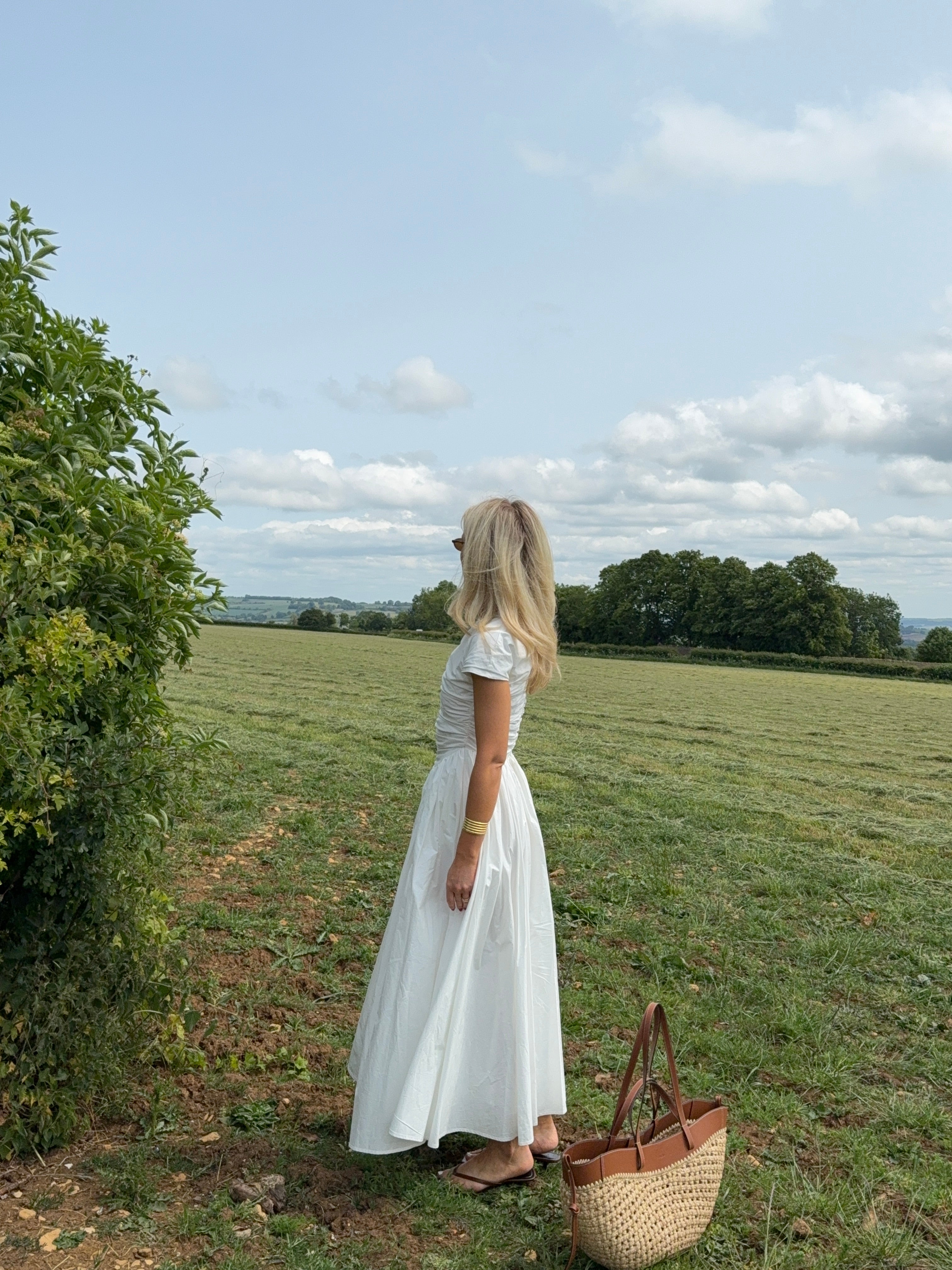 The Dahlia Dress in White FUCHSIA SHAW